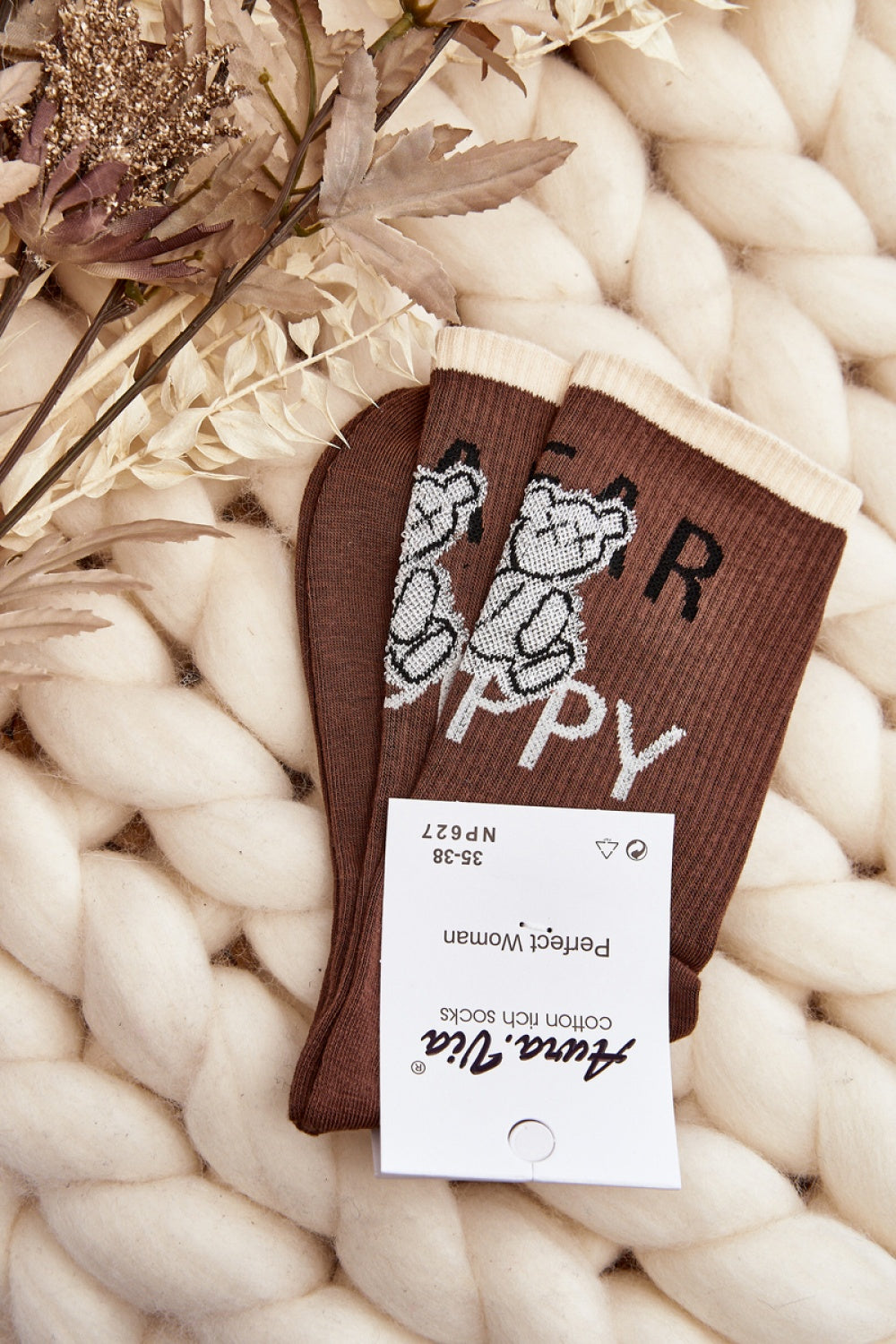 Step In Style Brown Cotton Socks - view 2