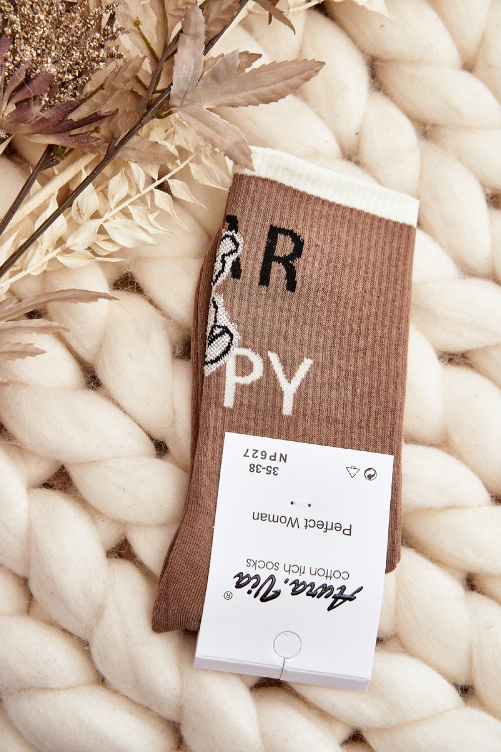 Step In Style Light Brown Cotton Socks