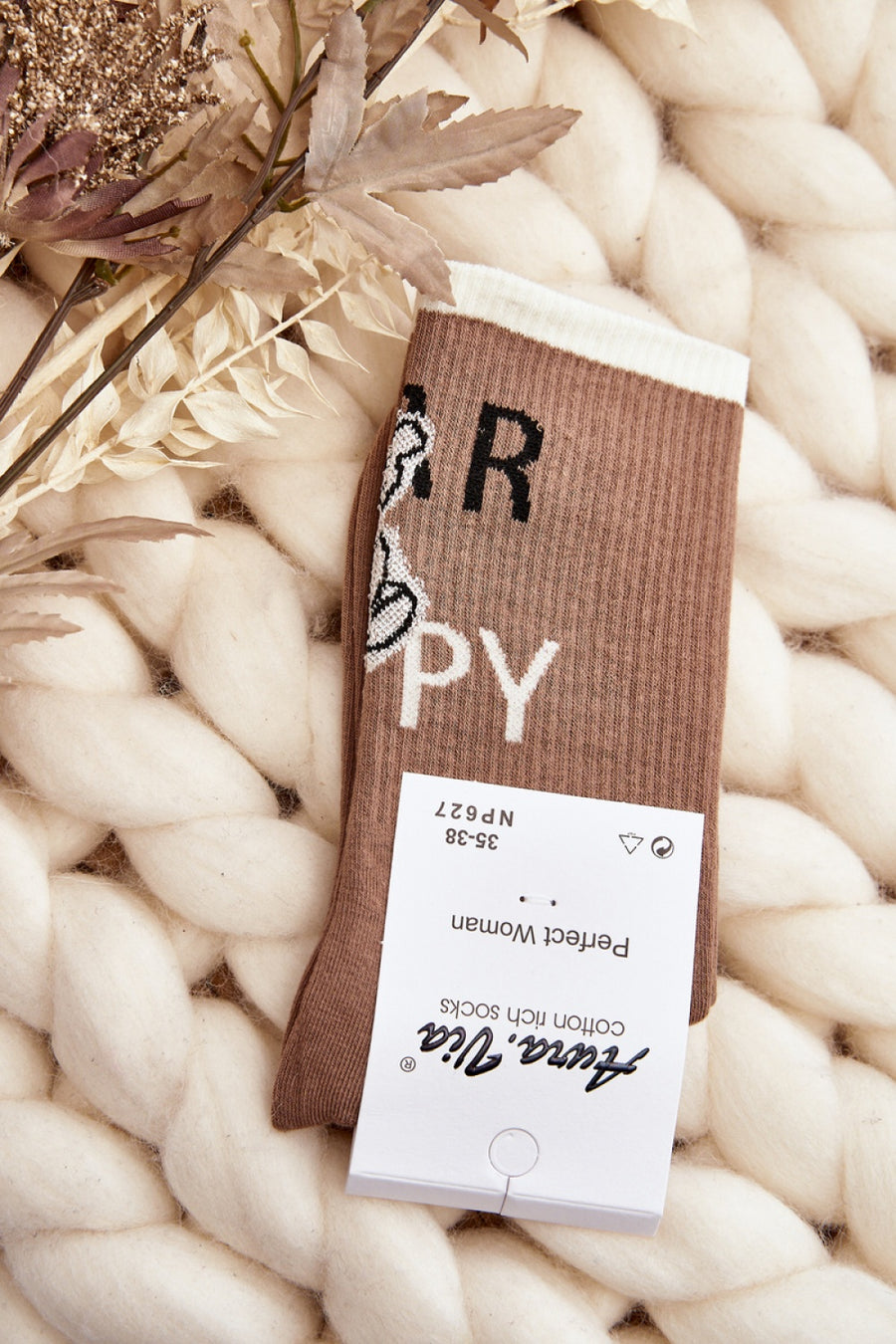 Step In Style Light Brown Cotton Socks