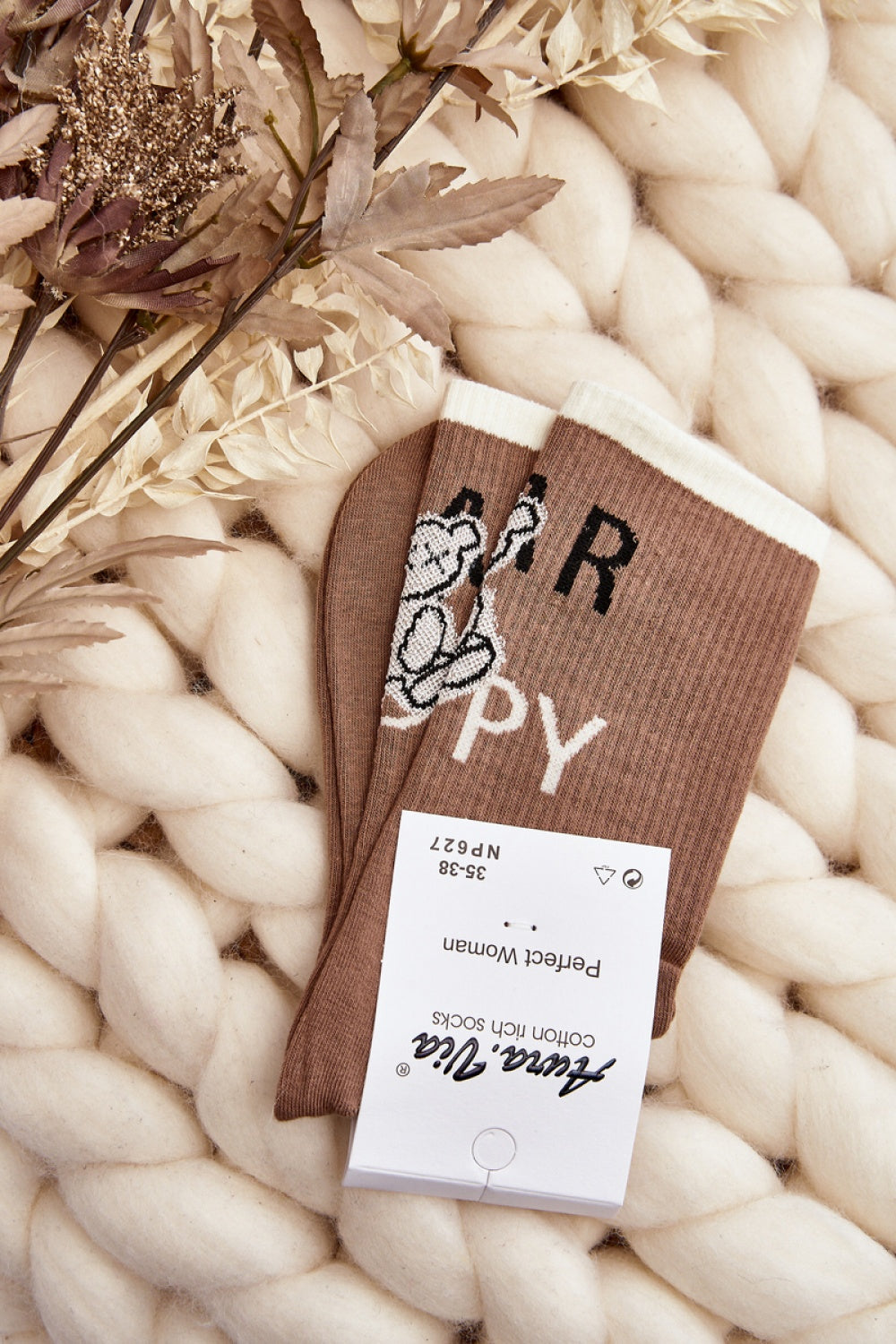 Step In Style Light Brown Cotton Socks - view 2