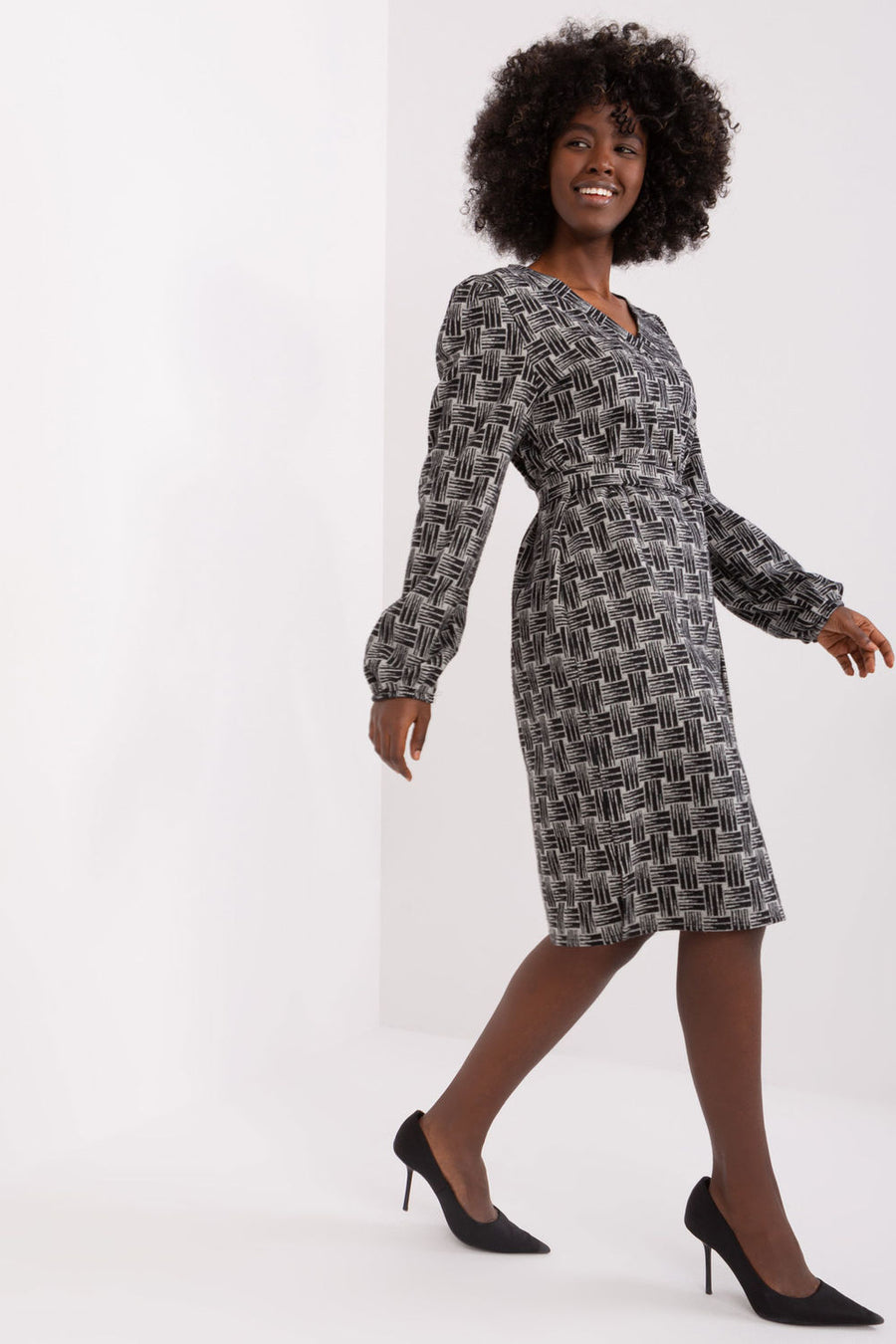 Lakerta Black Straight Dress
