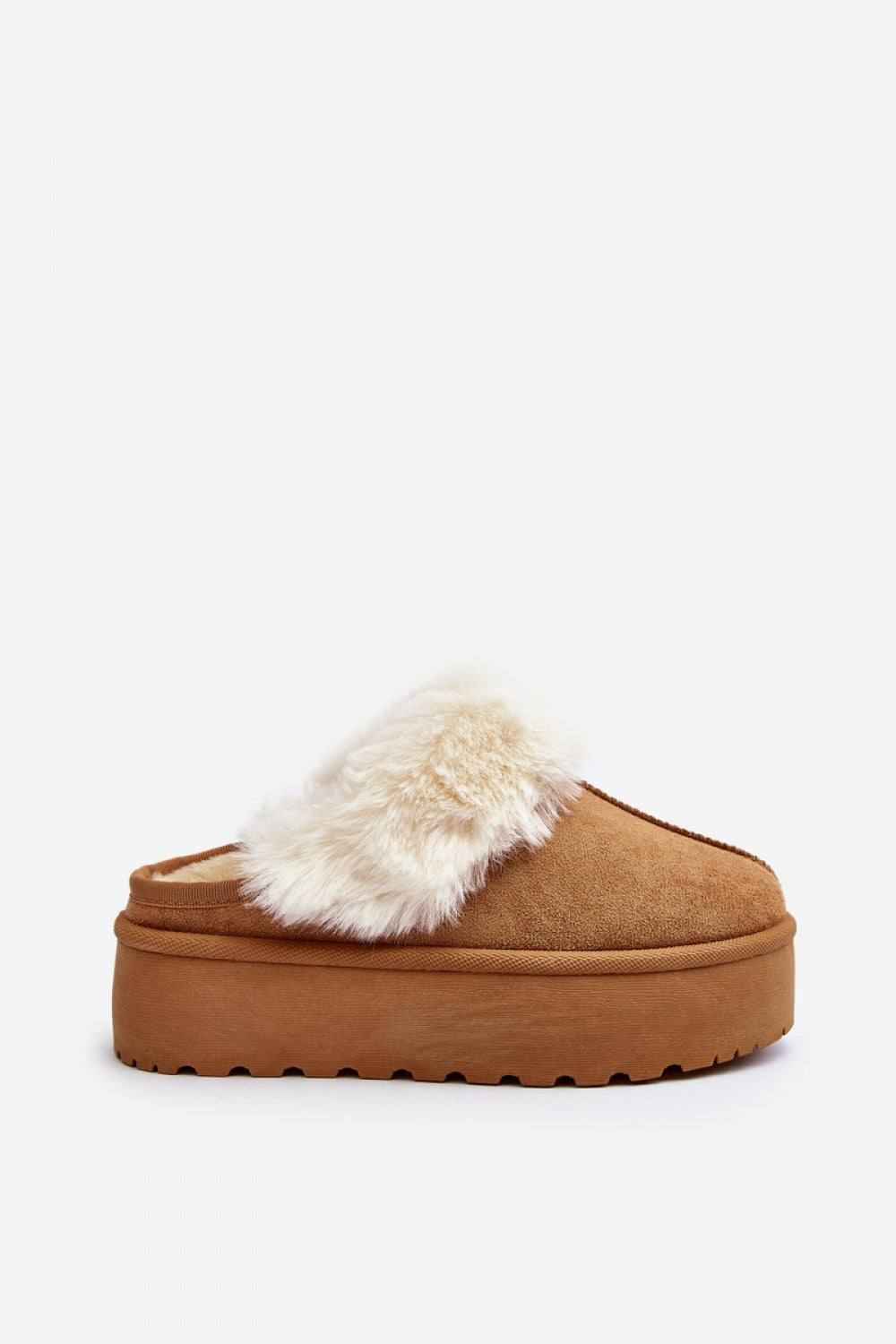 Step In Style Starlyn Camel Faux Suede Platform Slippers - view 3