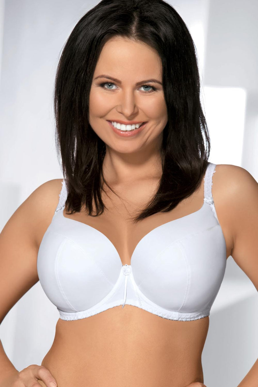 Ava White Satin Padded Bra