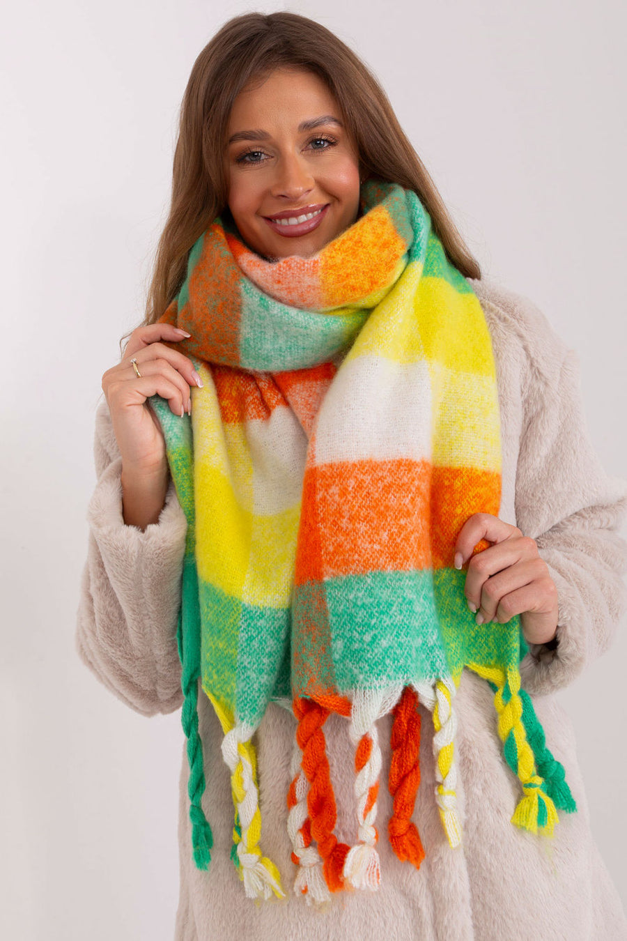 AT Light Green Polyester Shawl