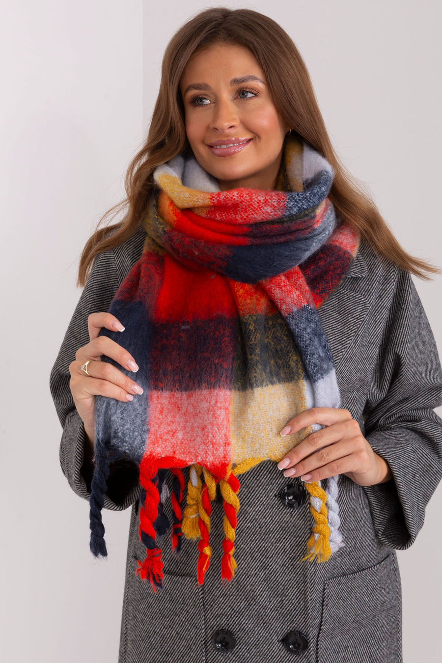 AT Red Loose Fit Shawl