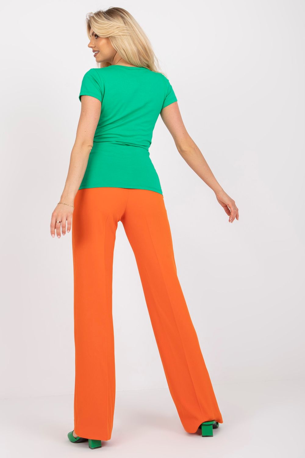 Rue Paris Green Wrap Short Sleeve Blouse - view 3