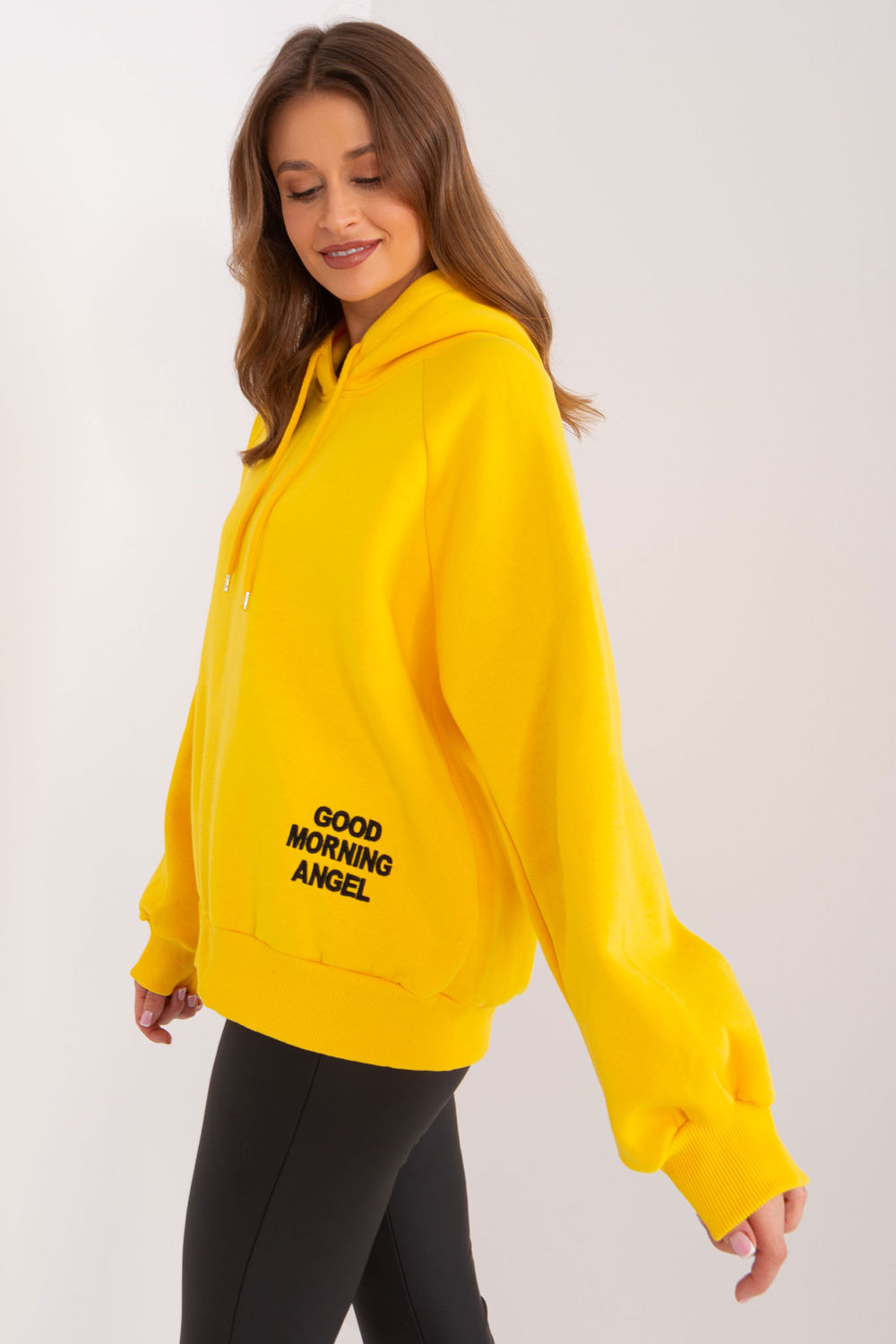 Ex Moda Yellow Hooded Long Sleeve Sweatshirt - view 2