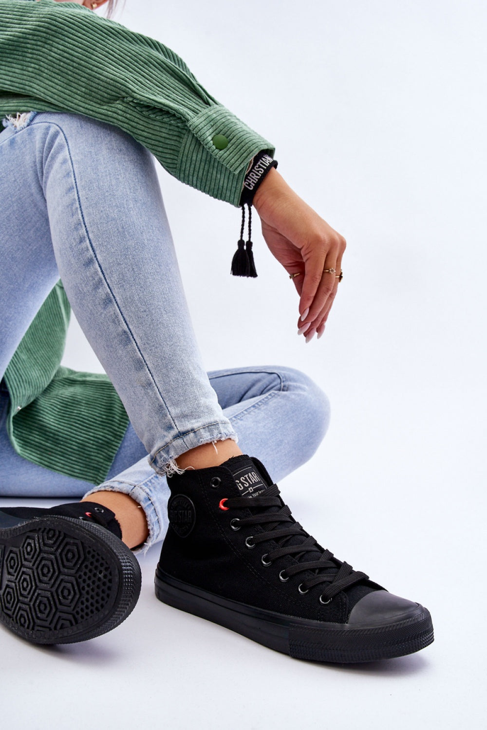 Step In Style Black Platform Lace Up Trainers - view 3