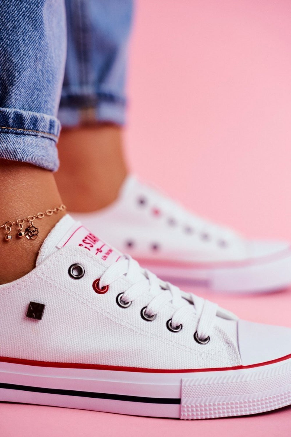 Step In Style White Lace Up Trainers - view 2