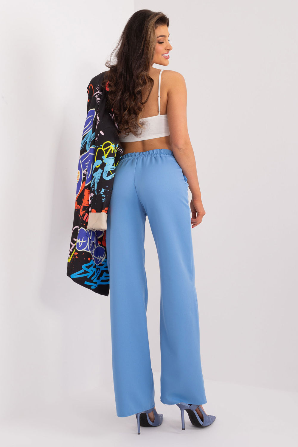 Rue Paris Blue High Waisted Trousers - view 3