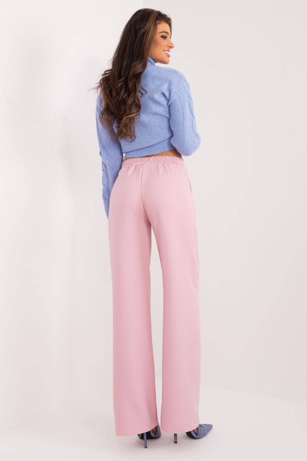 Rue Paris Light Pink High Waisted Trousers - view 3