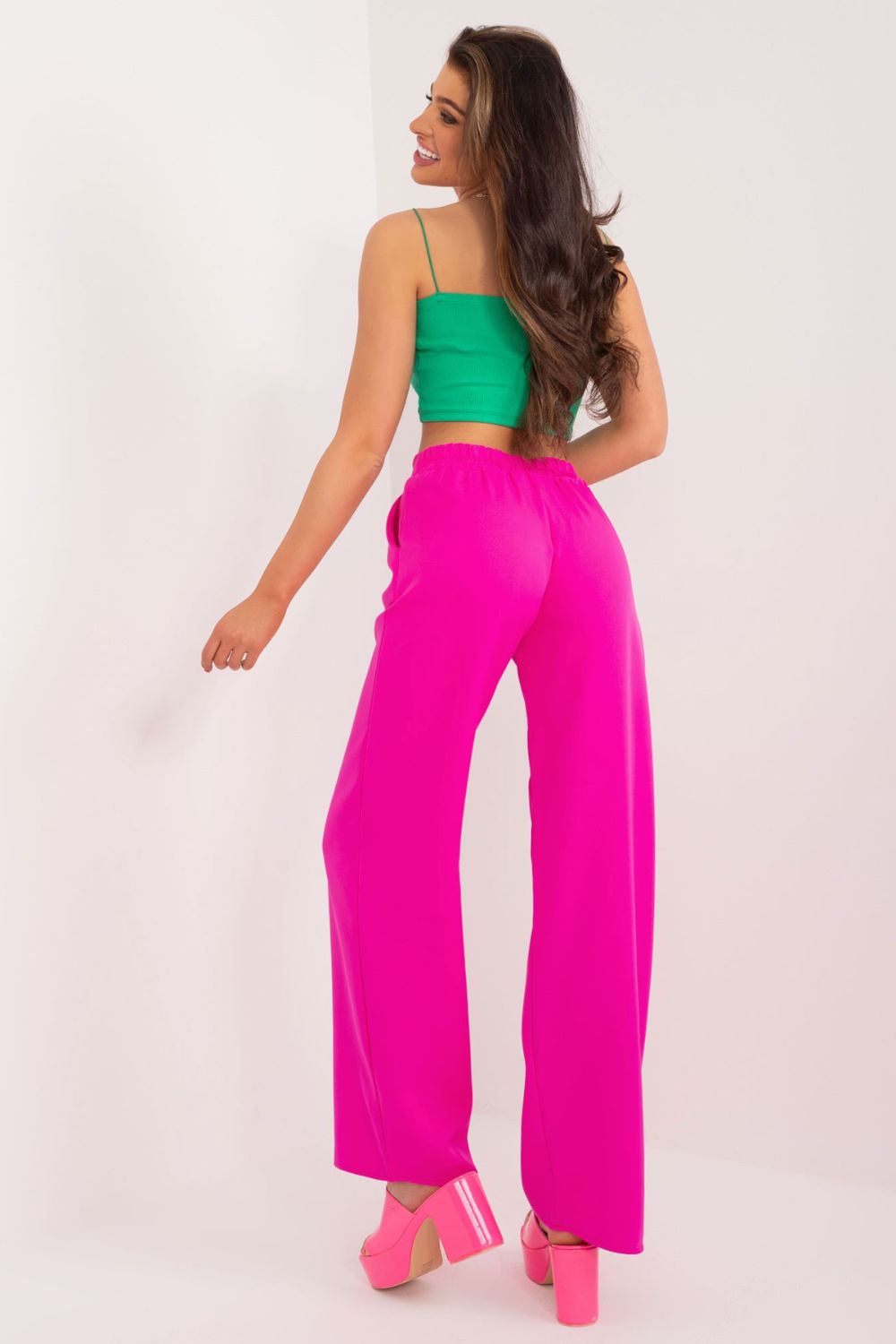 Rue Paris Fuchsia High Waisted Trousers - view 3