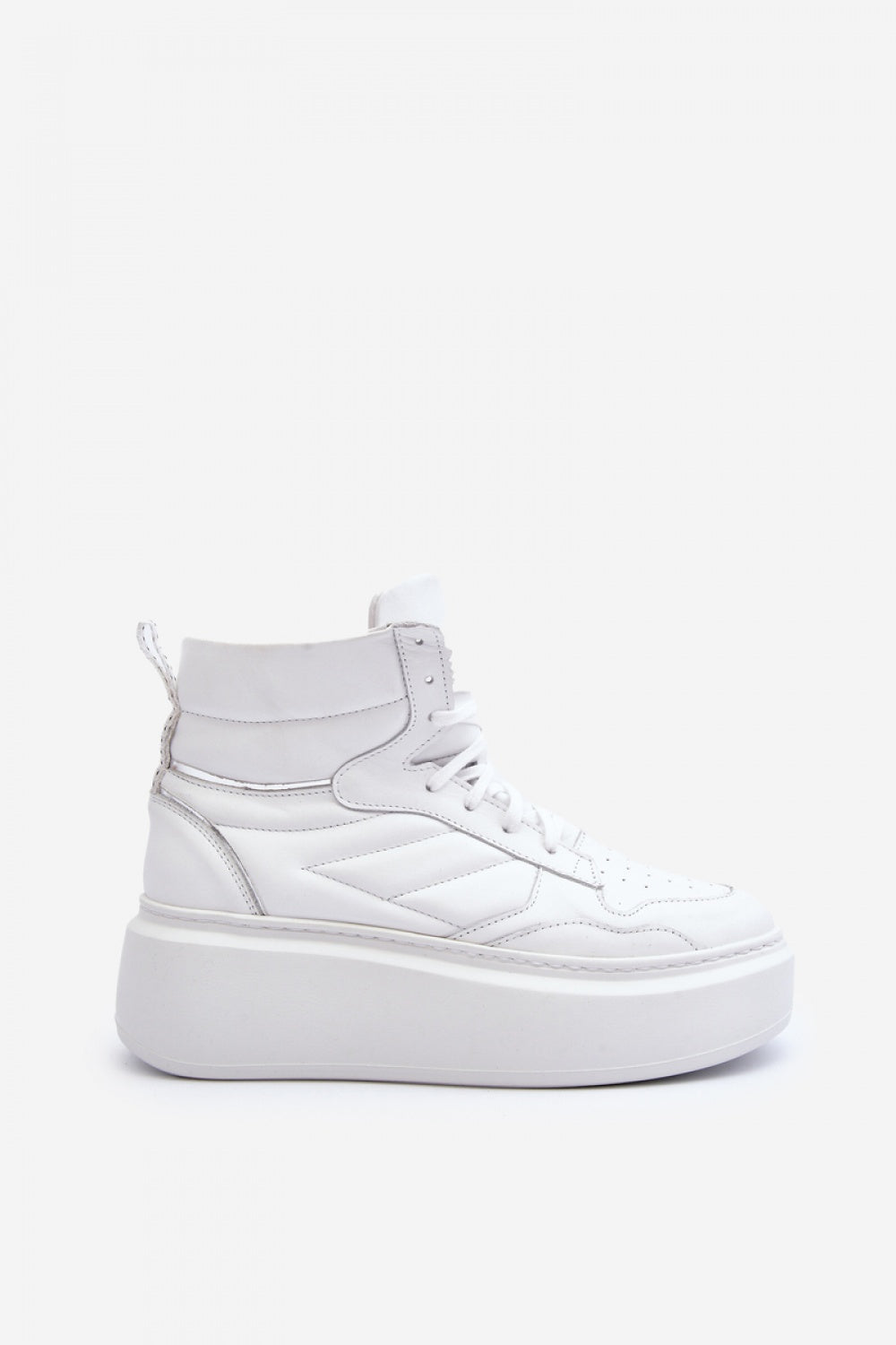 Step In Style White Leather Platform Trainers - view 3