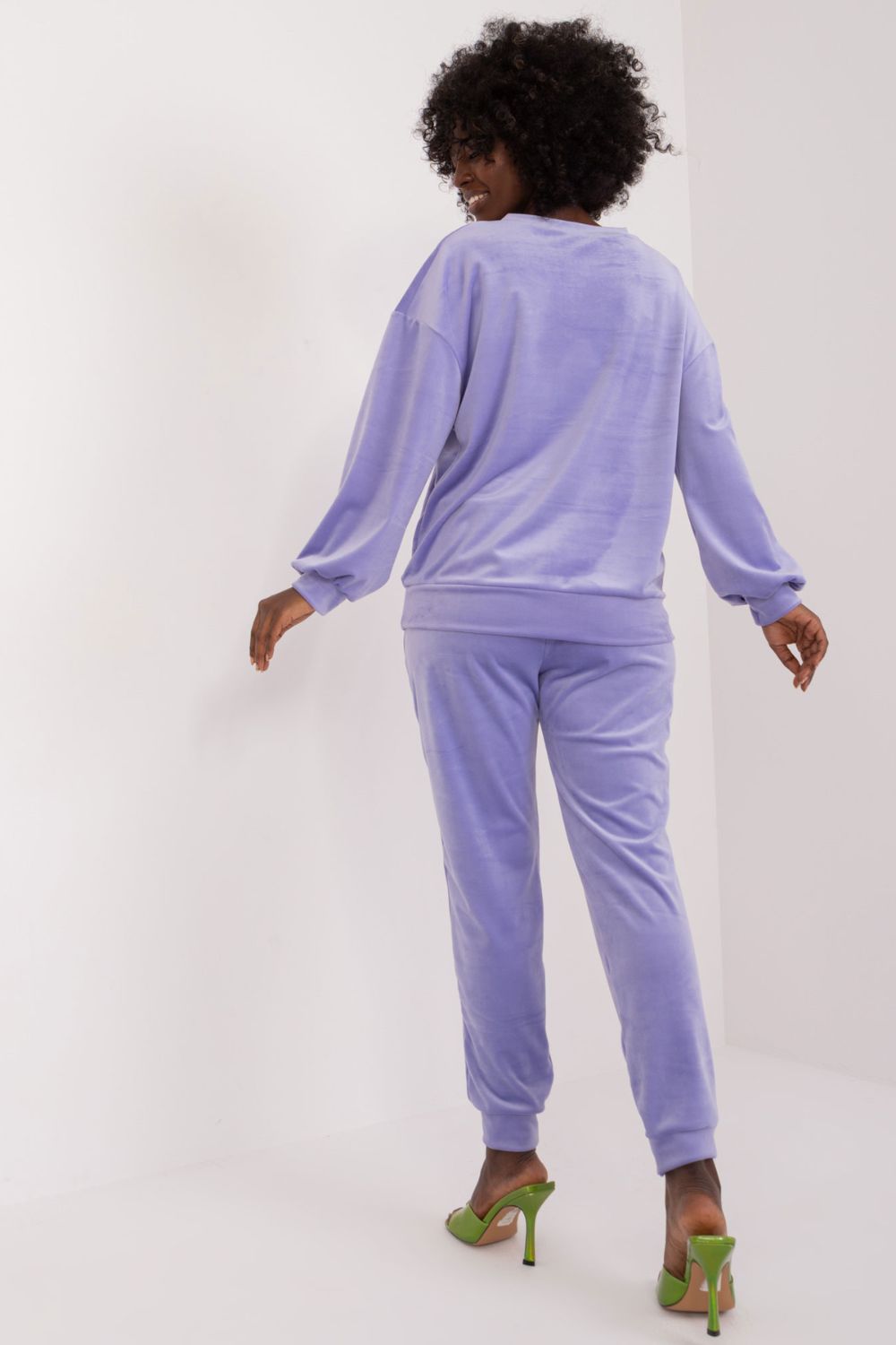 Italy Moda Light Violet Velvet Co-Ord Set - view 3