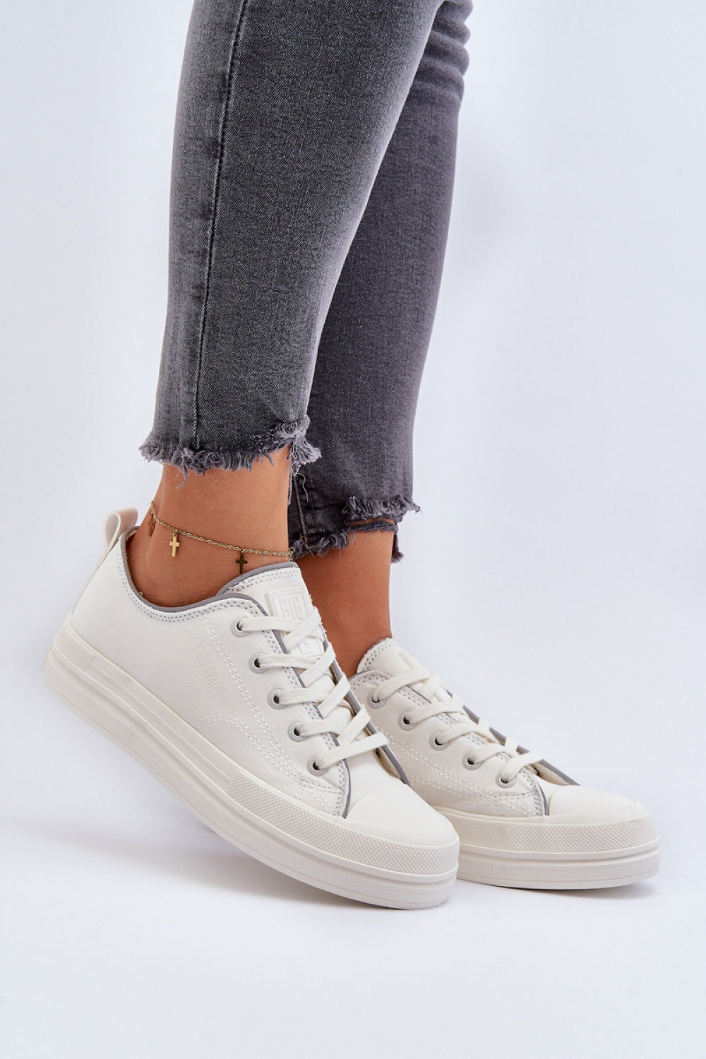 Step In Style White Platform Trainers