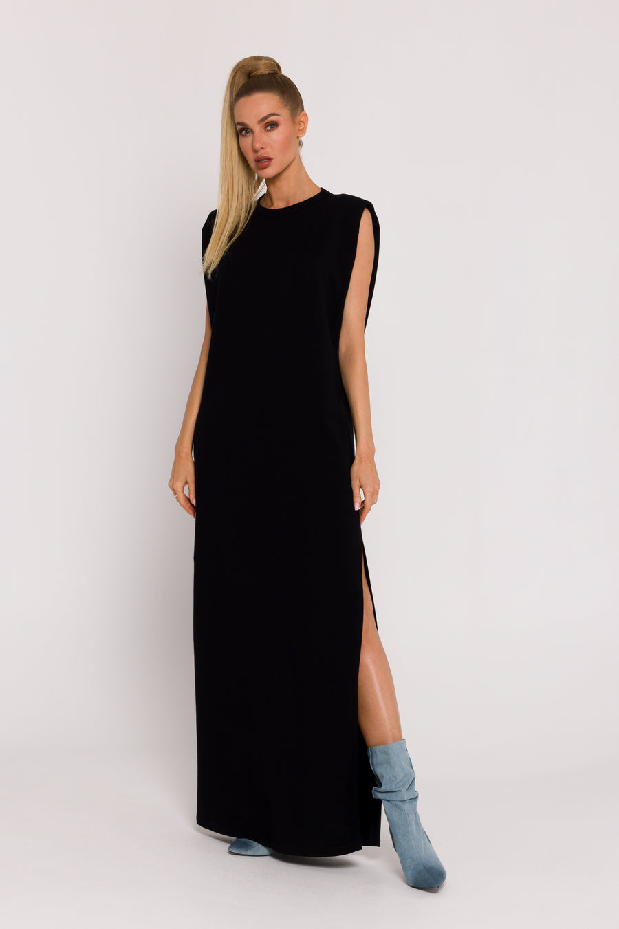 Moe Black Maxi Knitted Oversized Dress