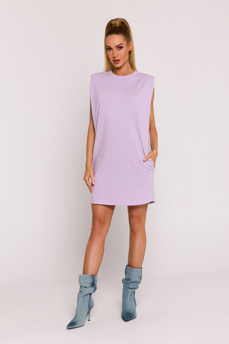 Moe Violet Mini Knitted Oversized Dress
