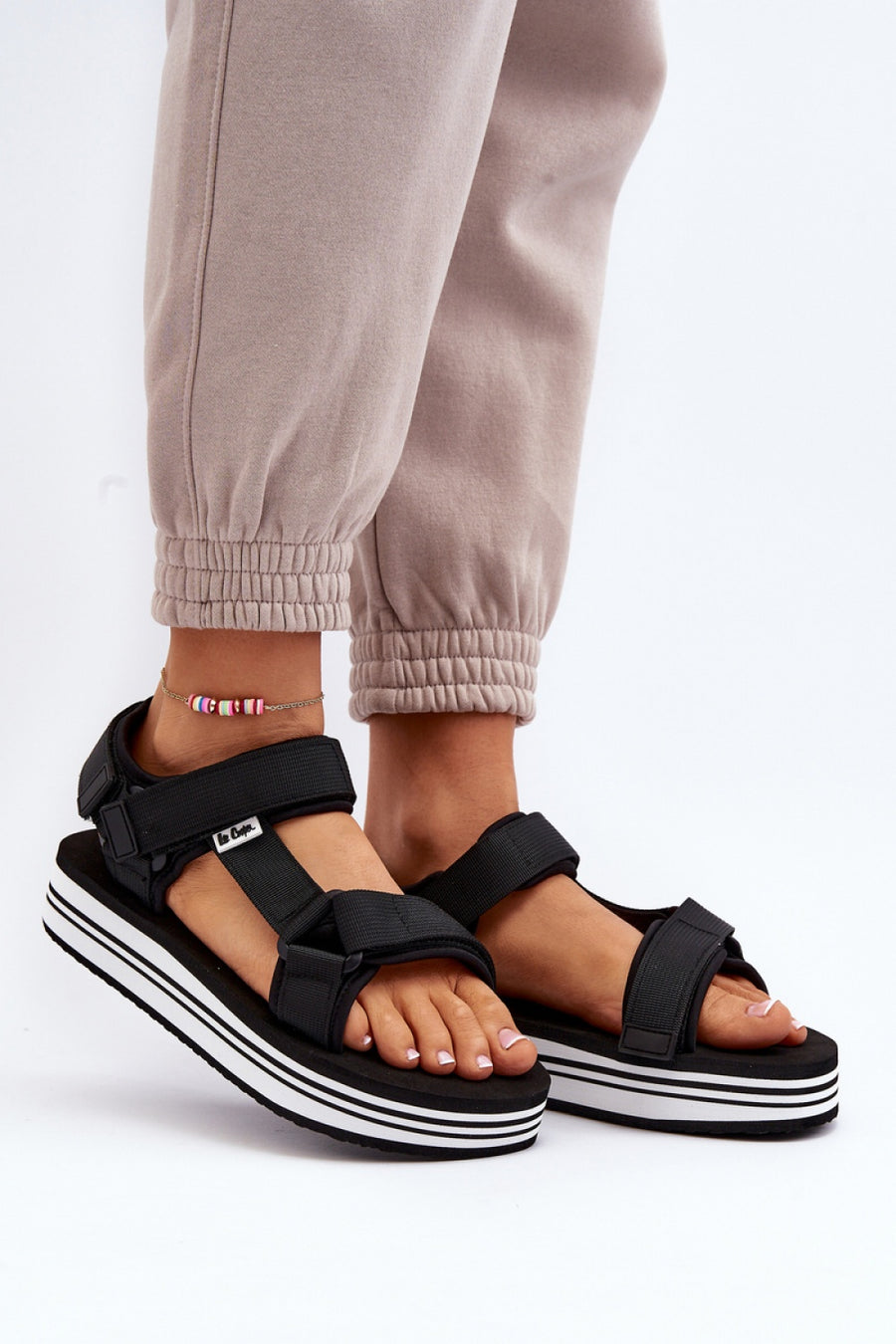 Step In Style Lee Cooper White Platform Sandals