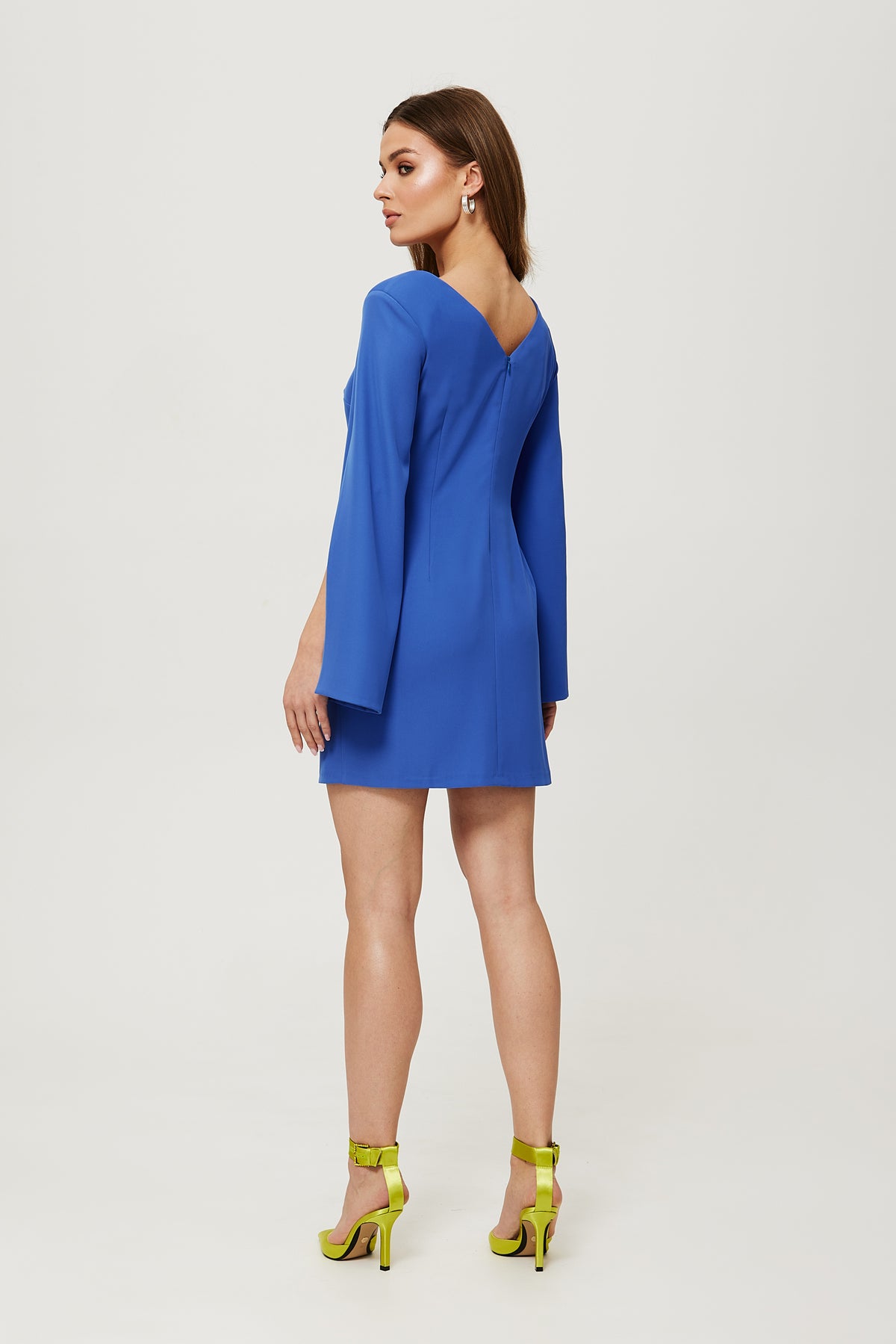 Makover Blue Mini V-Neck Cocktail Dress - view 3