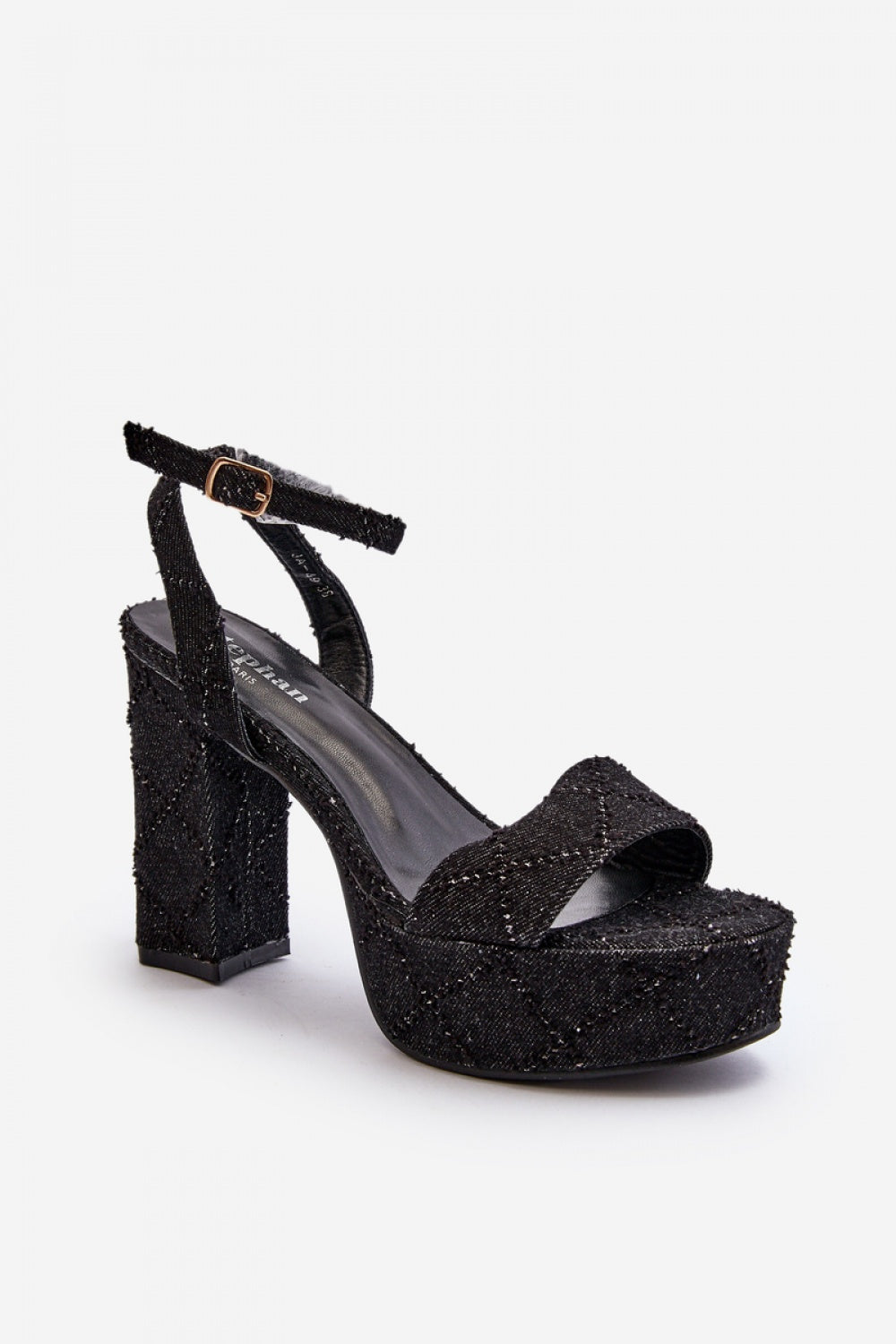 Step In Style Acrana Black Faux Leather Stiletto Heeled Sandals - view 2