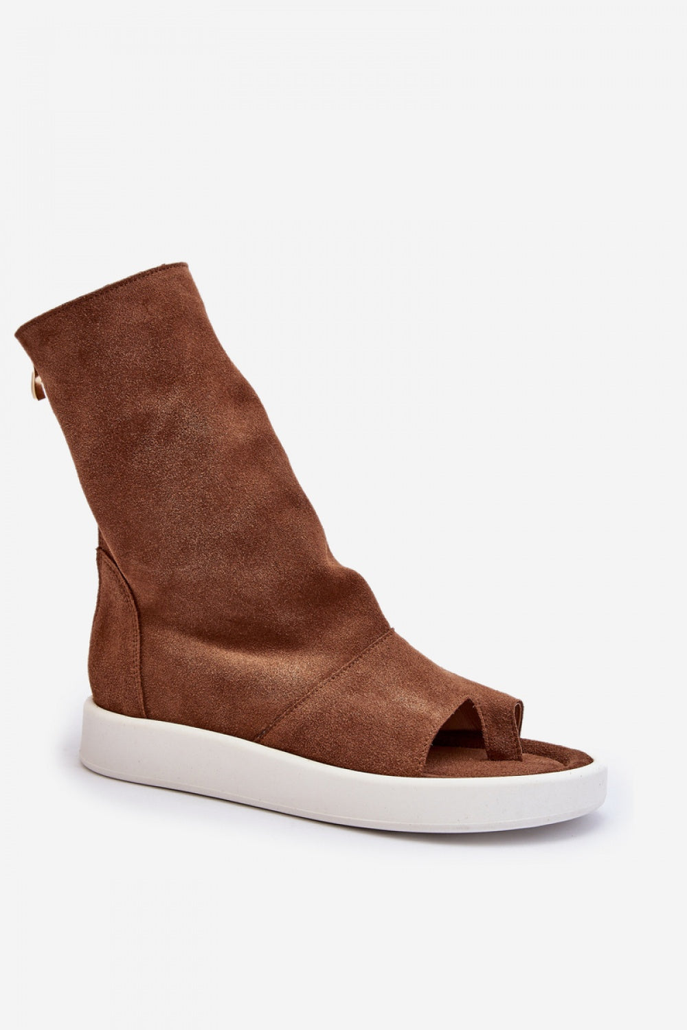 Step In Style Zazoo Brown Suede Sandals with Zip - view 2
