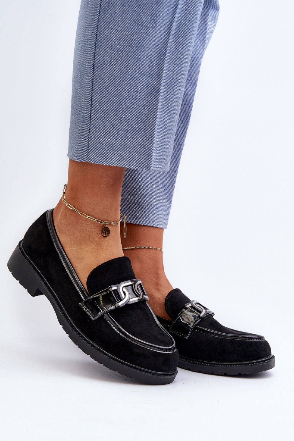 Step In Style Black Flat Moccasins