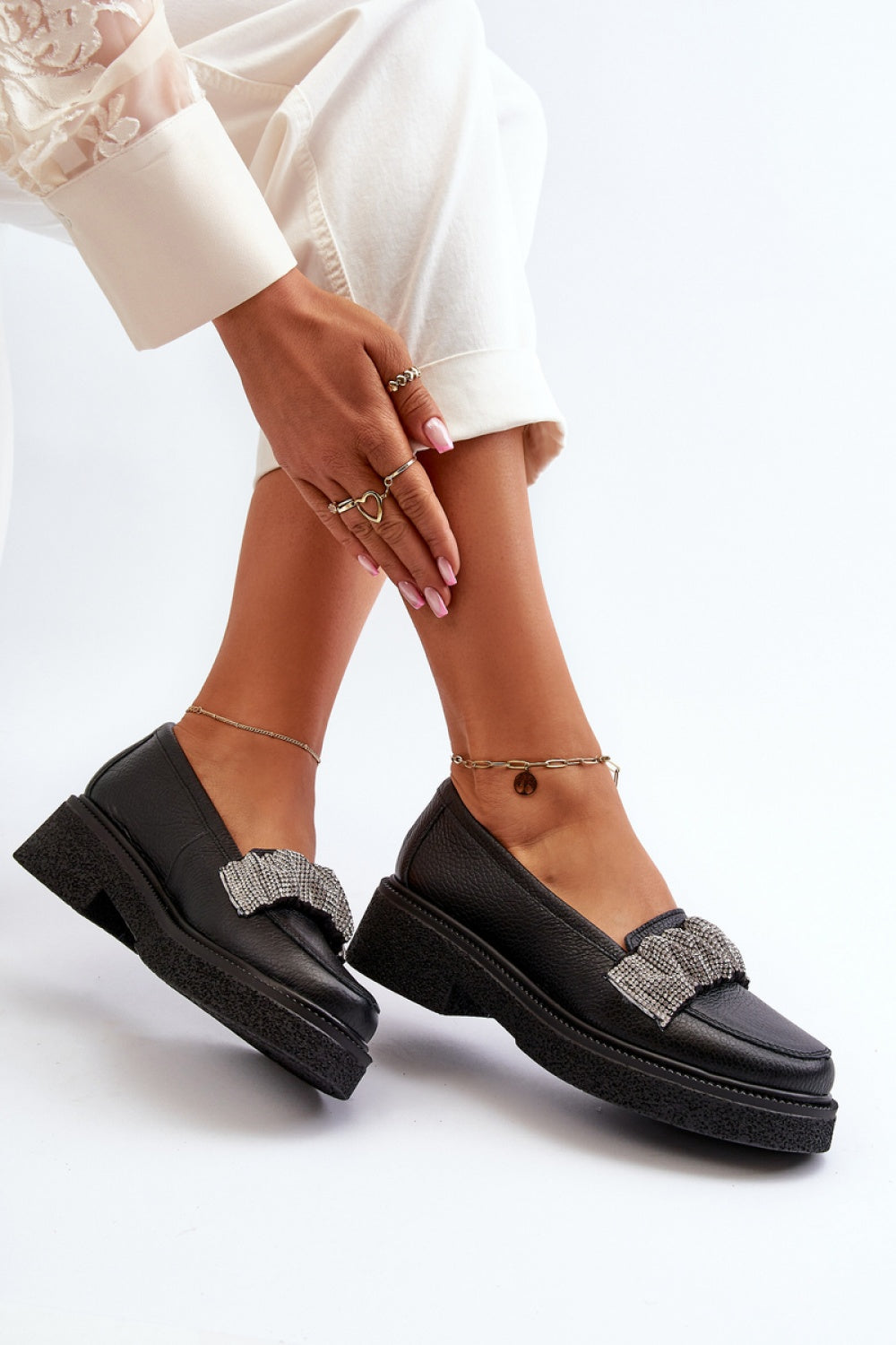 Step In Style Zazoo Black Leather Moccasins - view 3