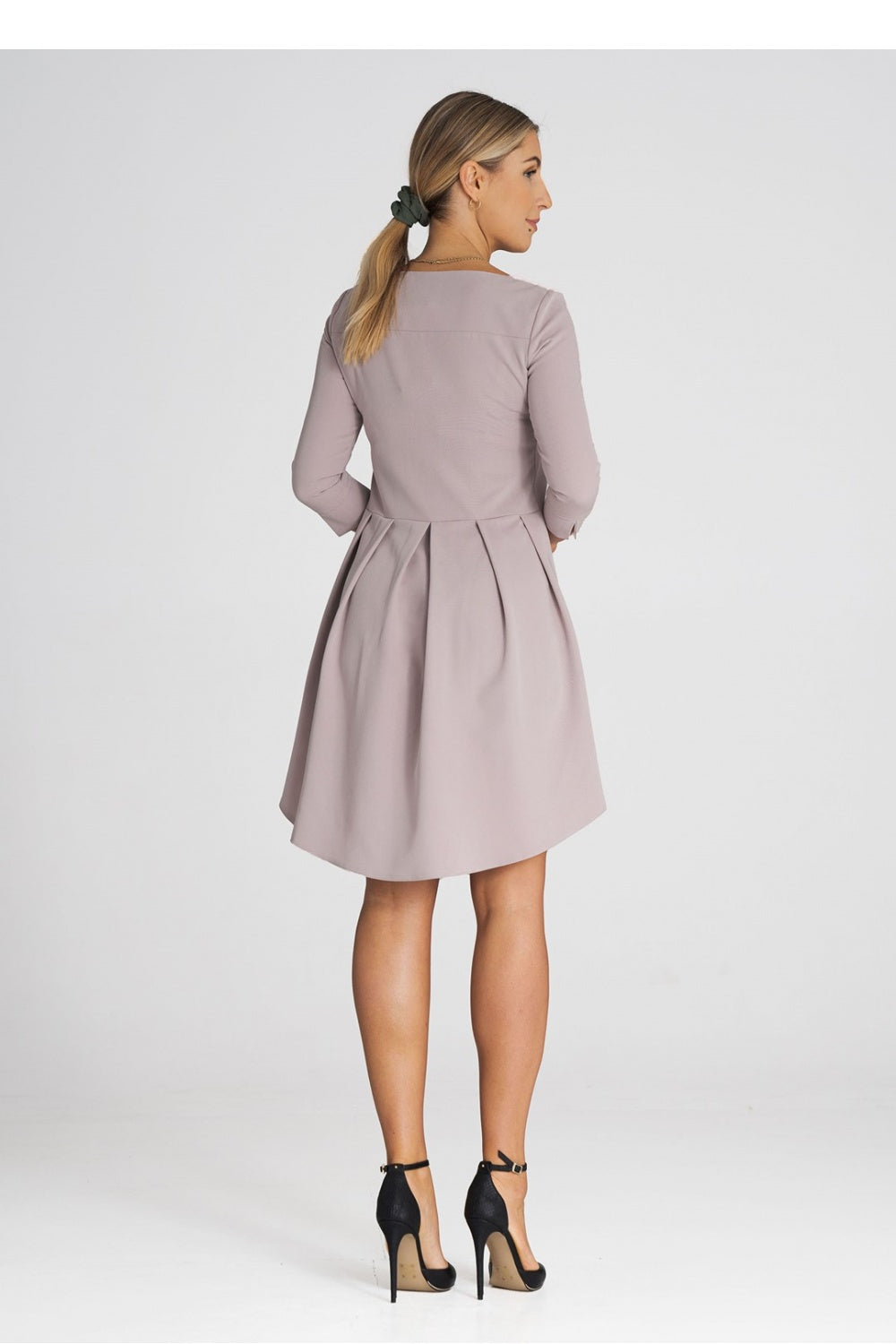Figl Beige Pleated Cocktail Dress - view 3