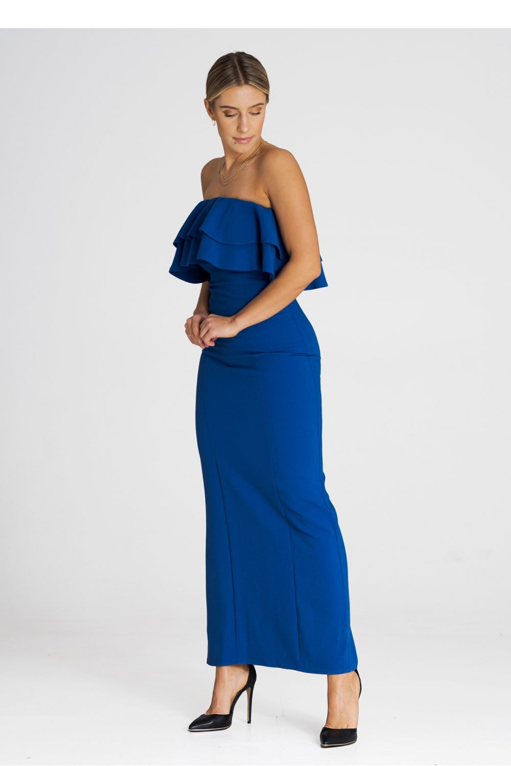 Figl Sapphire Blue Maxi Sleeveless Cocktail Dress - view 2