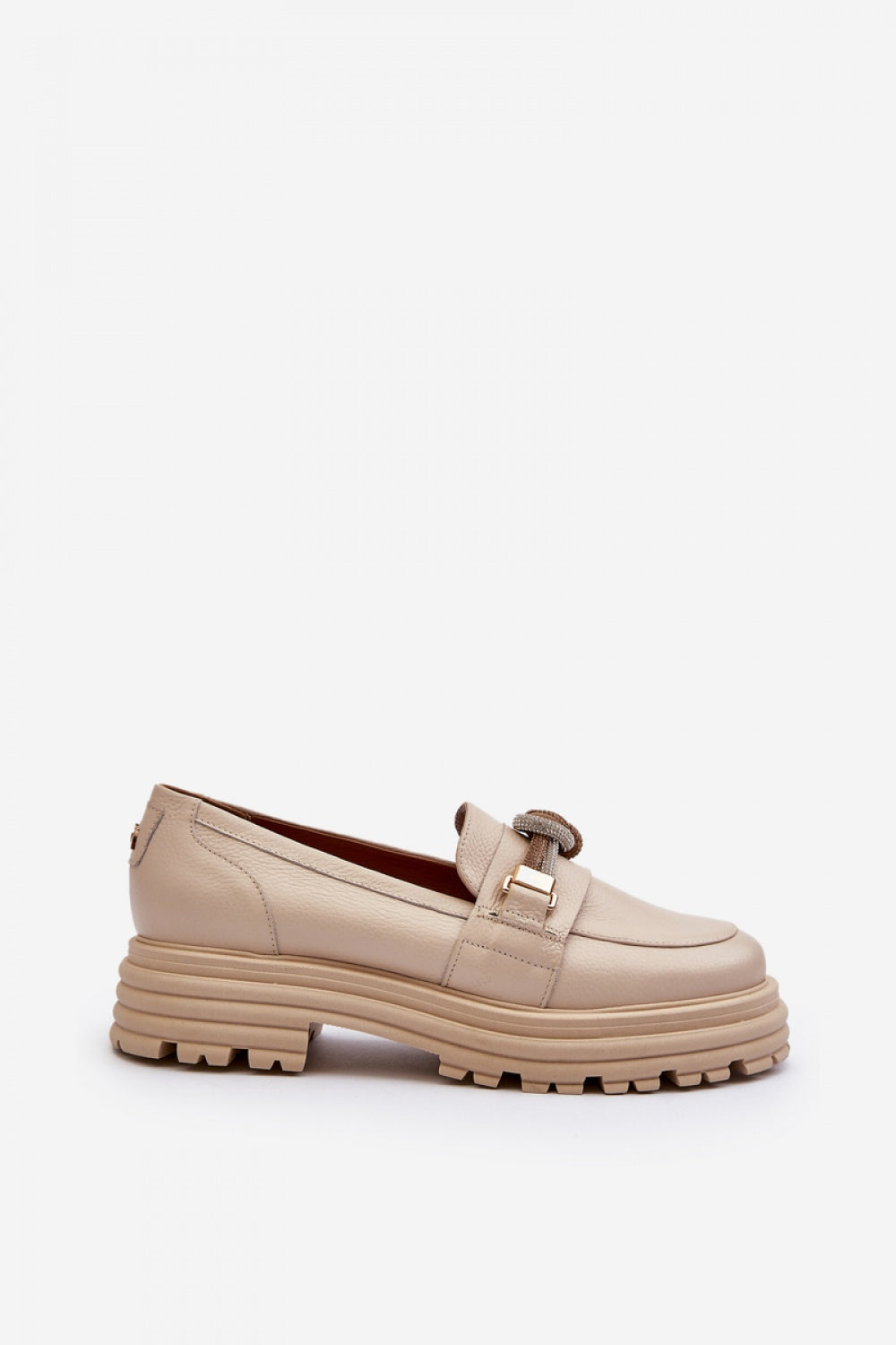 Step In Style Laura Messi Beige Leather Platform Moccasins - view 2