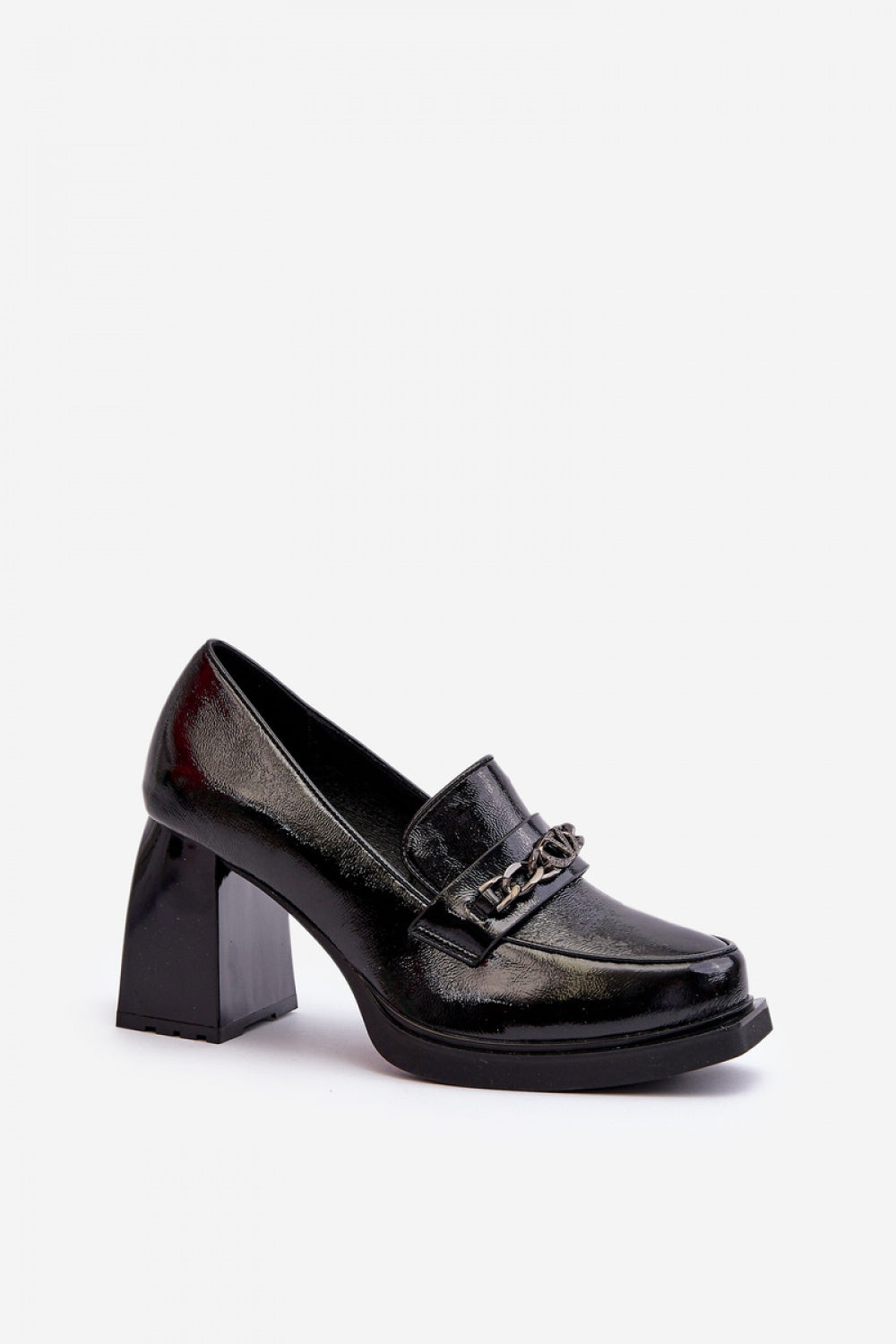 Step In Style Terimene Black Platform Block Heel Court Shoes - view 2