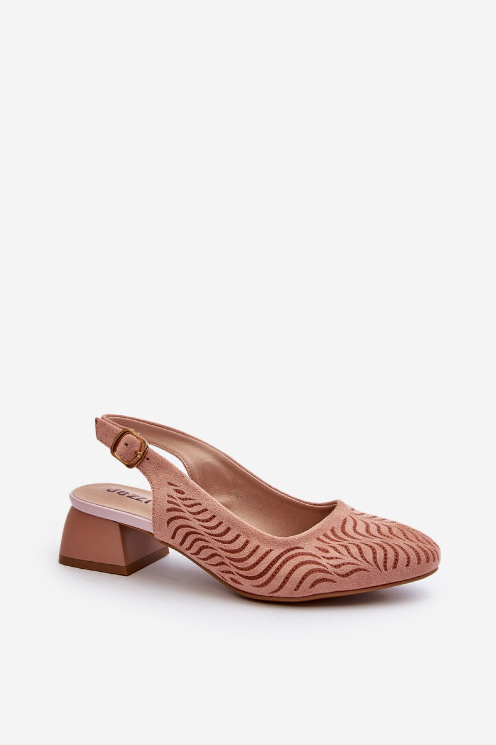Step In Style Gemifa Pink Block Heel Court Shoes - view 2