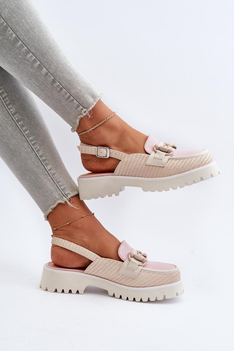 Step In Style Beige Faux Leather Flat Heeled Sandals - view 3