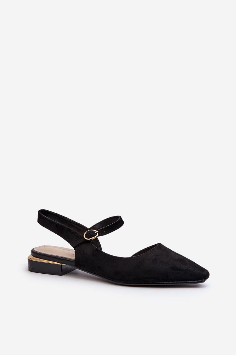 Step In Style Sergio Leone Black Faux Suede Ballet Flats - view 2