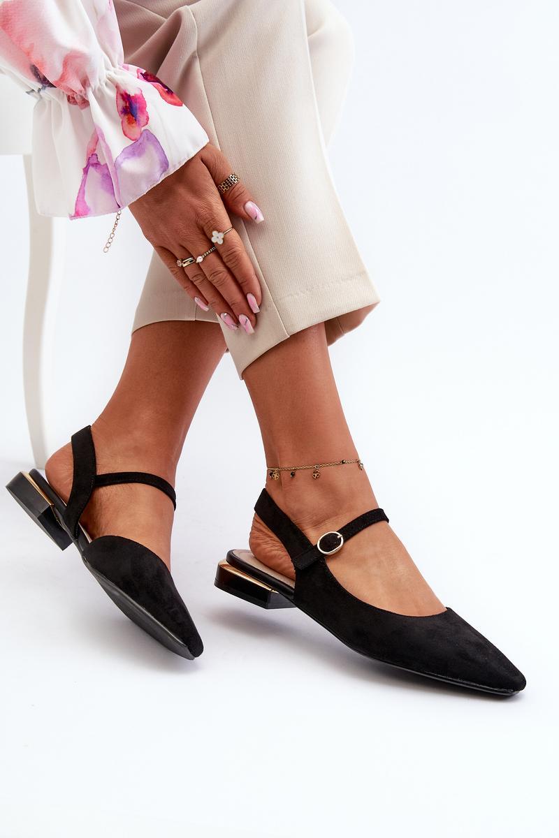 Step In Style Sergio Leone Black Faux Suede Ballet Flats - view 3