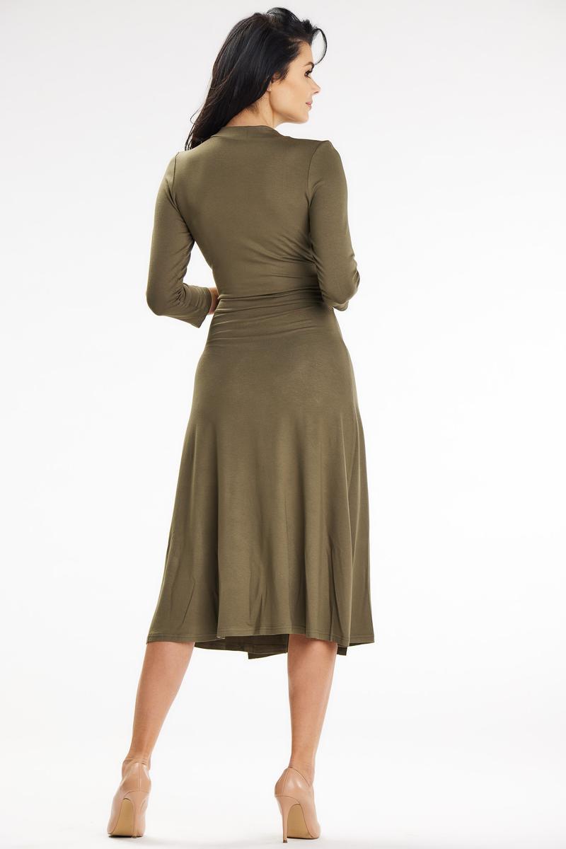 Awama Khaki Midi Bodycon Dress - view 3