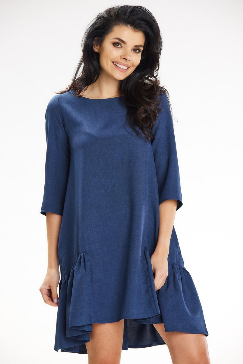 Awama Navy Mini A-Line Dress