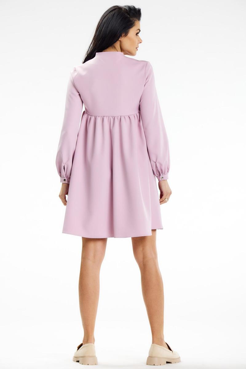 Awama Pink Mini Bodycon Long Sleeve Dress - view 3