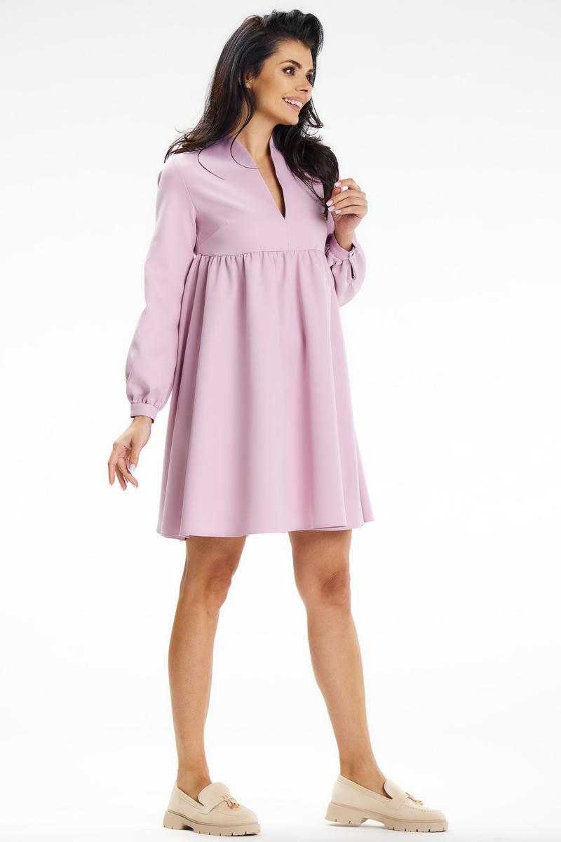 Awama Pink Mini Bodycon Long Sleeve Dress - view 4