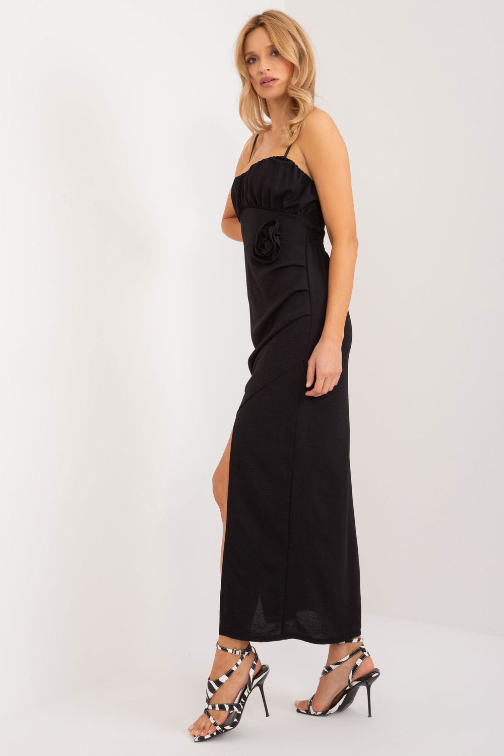 Italy Moda Black Midi Sleeveless Cocktail Dress - view 2