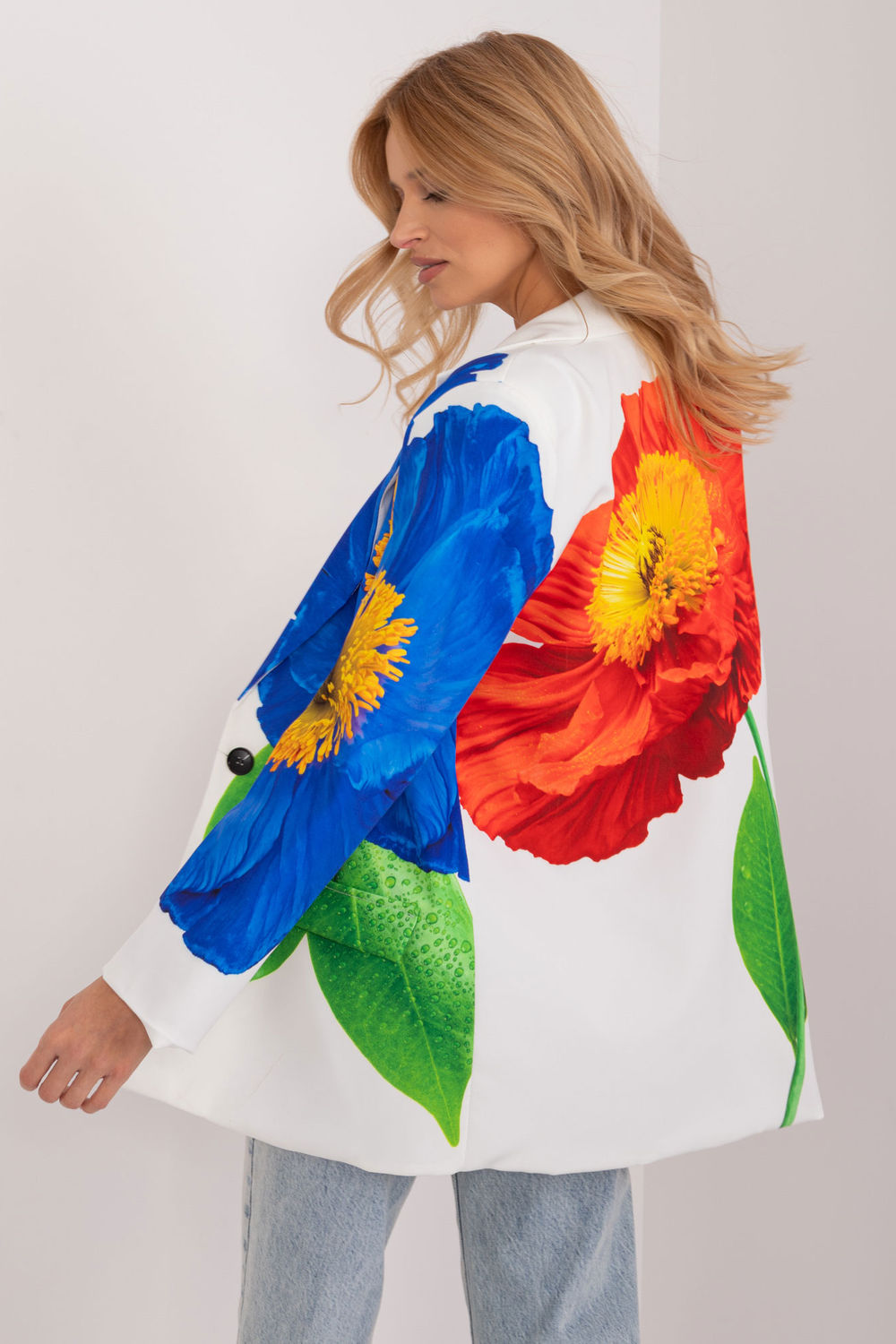 Italy Moda Ecru Polyester Floral Long Sleeve Jacket - view 3