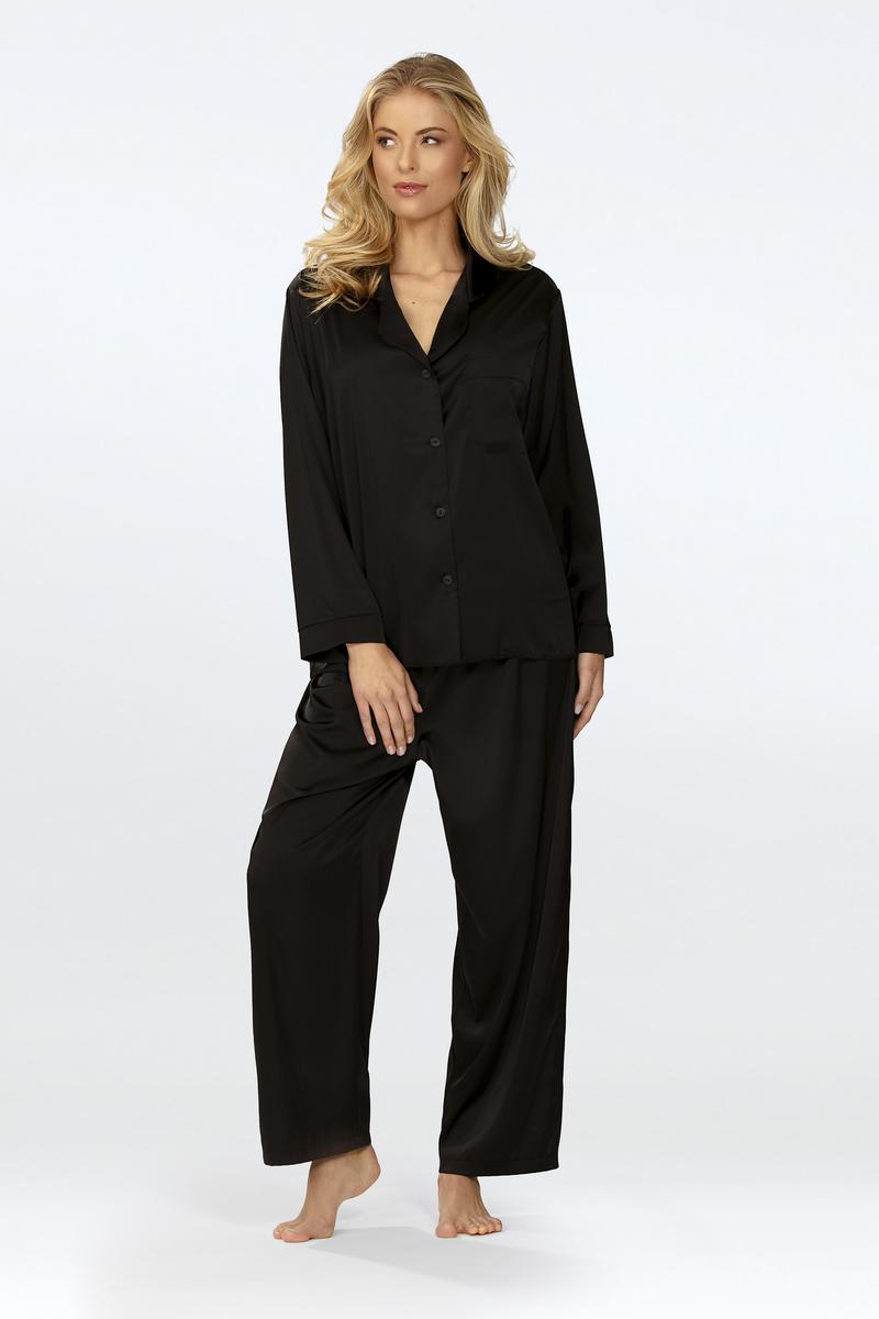 DKaren Amina Black Satin Pyjamas