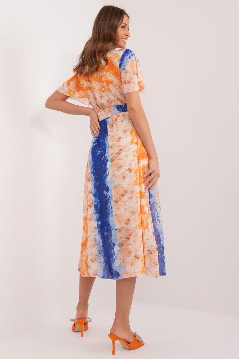 Italy Moda Orange Midi Short Sleeve Dress - view 3