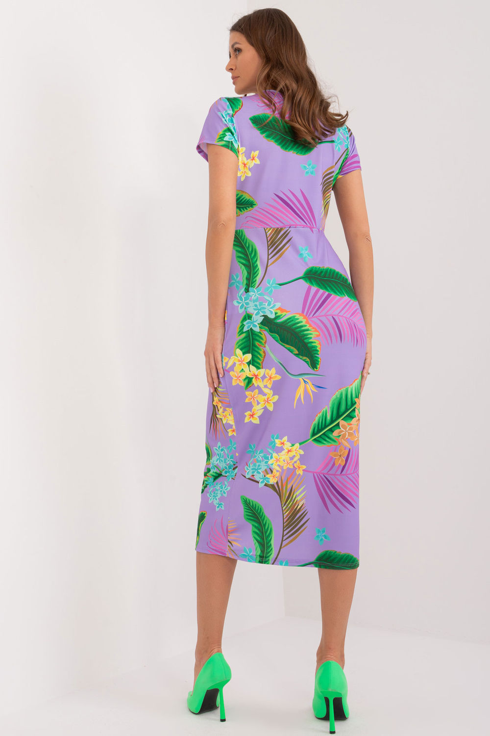 Italy Moda Violet Midi Bodycon Dress - view 3