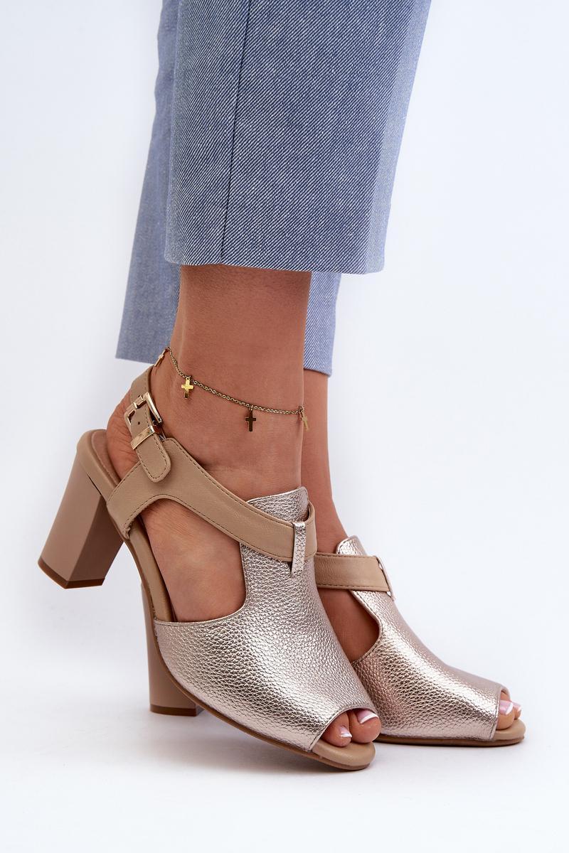 Step In Style Queenmarie Gold Faux Leather Flip Flops