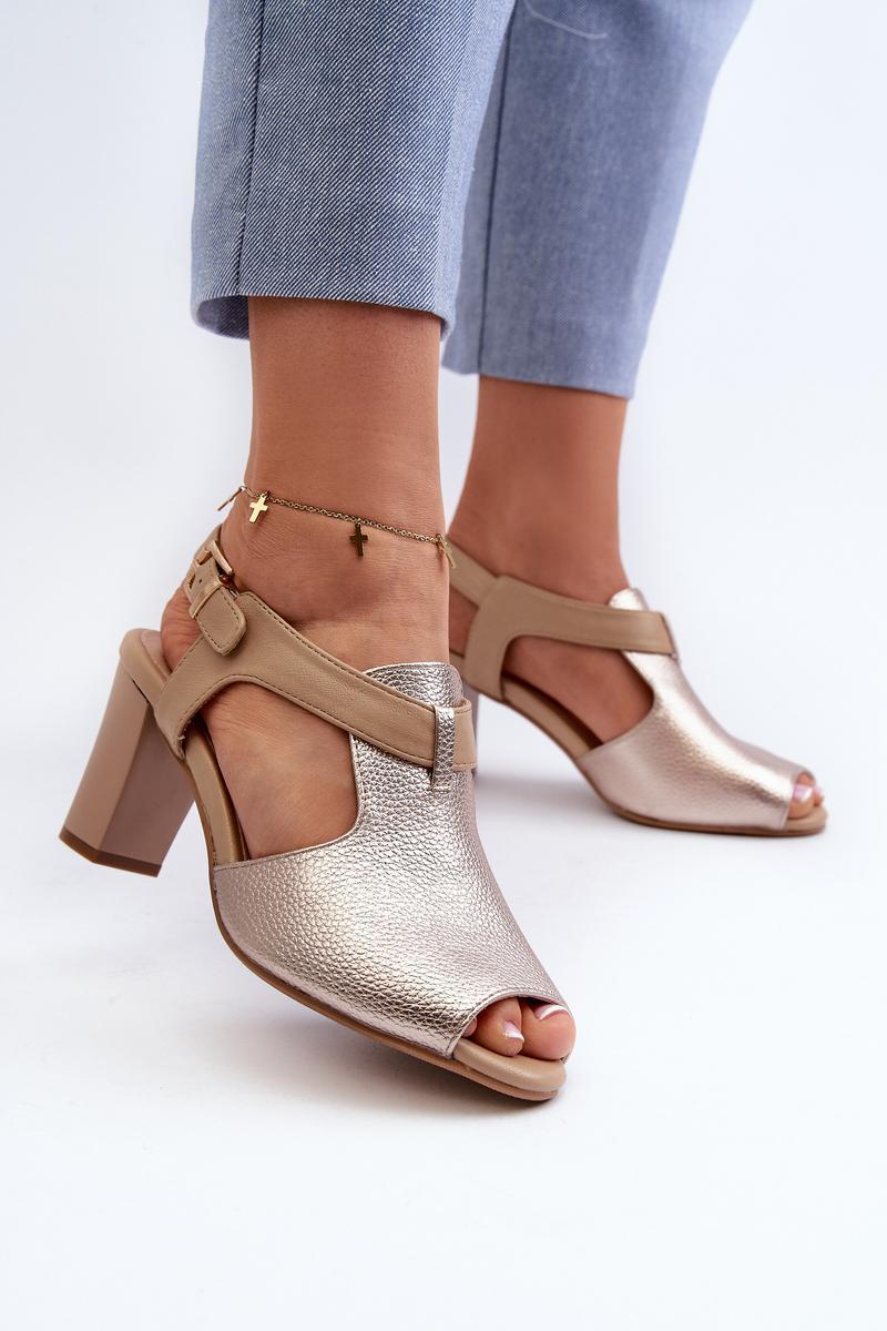 Step In Style Queenmarie Gold Faux Leather Flip Flops - view 3