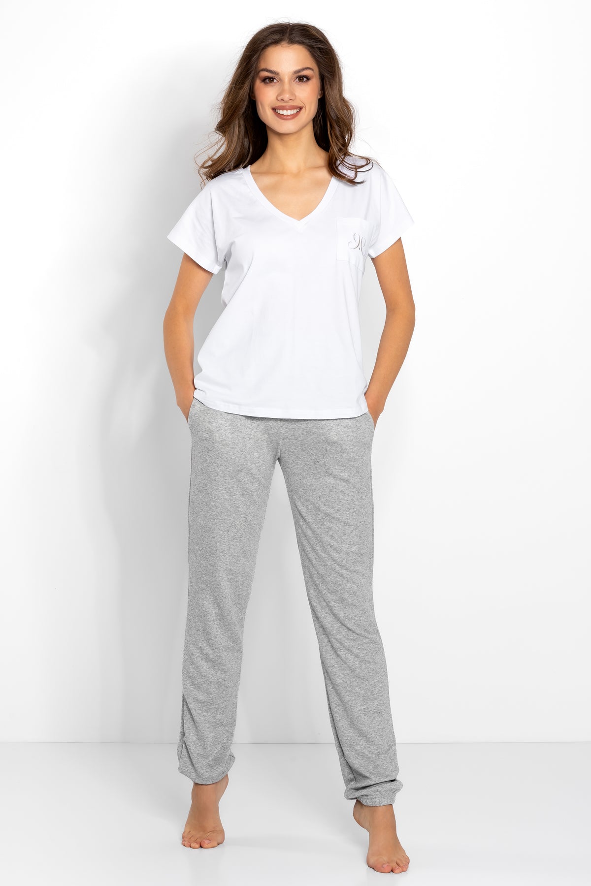 Momenti Per Me Chill Out Grey Knitted Cotton Pyjamas