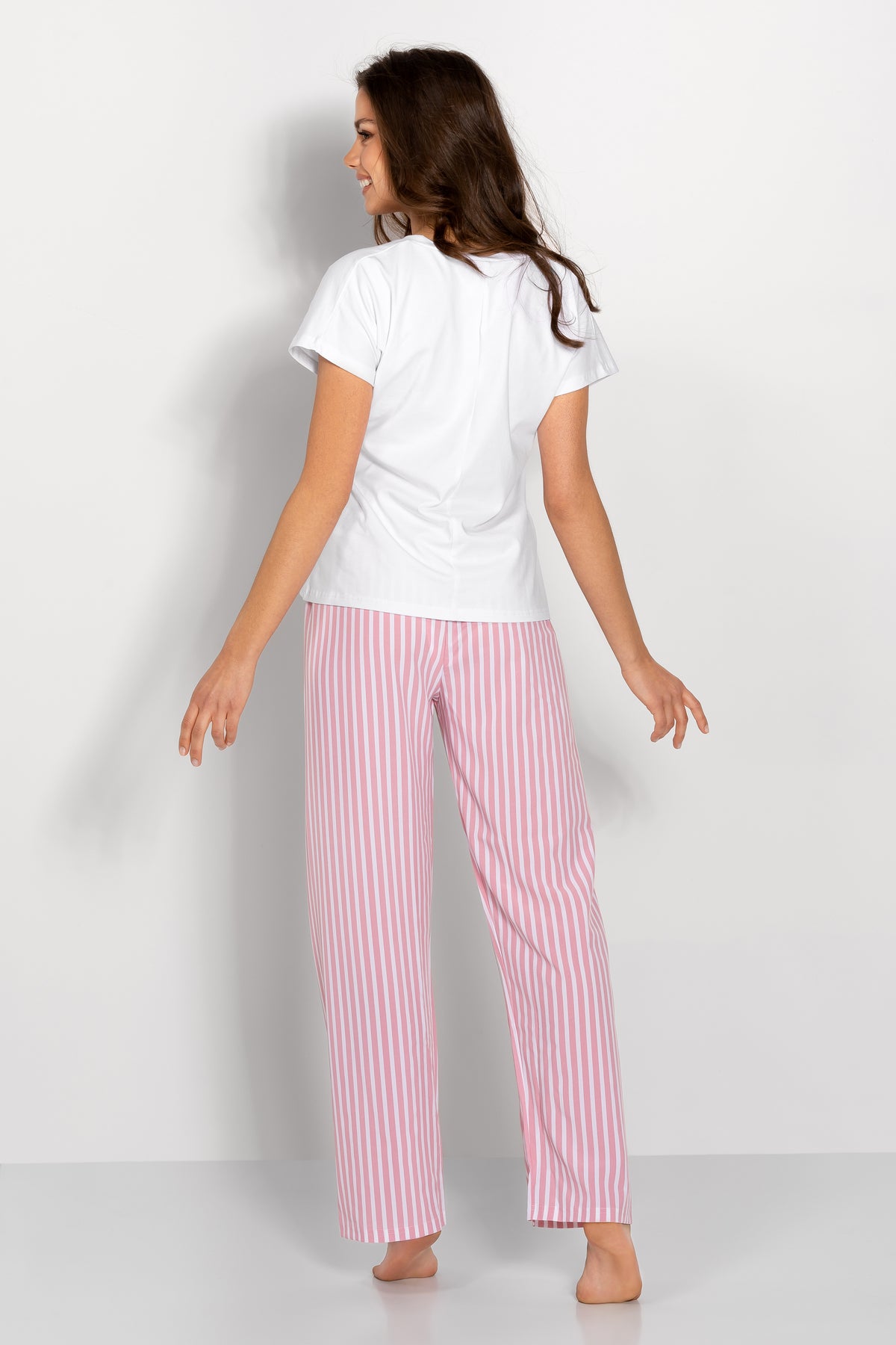 Momenti Per Me Jennifer Pink Striped Pyjamas - view 2