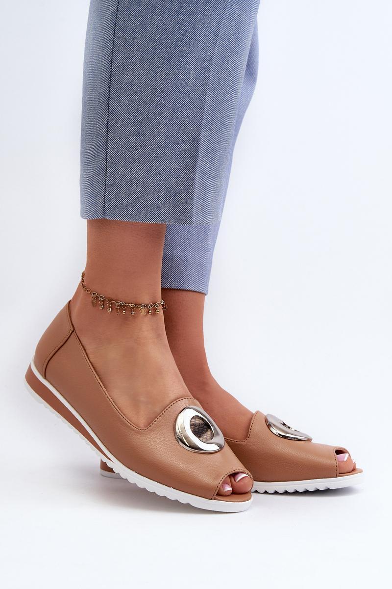 Step In Style Biolita Dark Beige Faux Leather Court Shoes