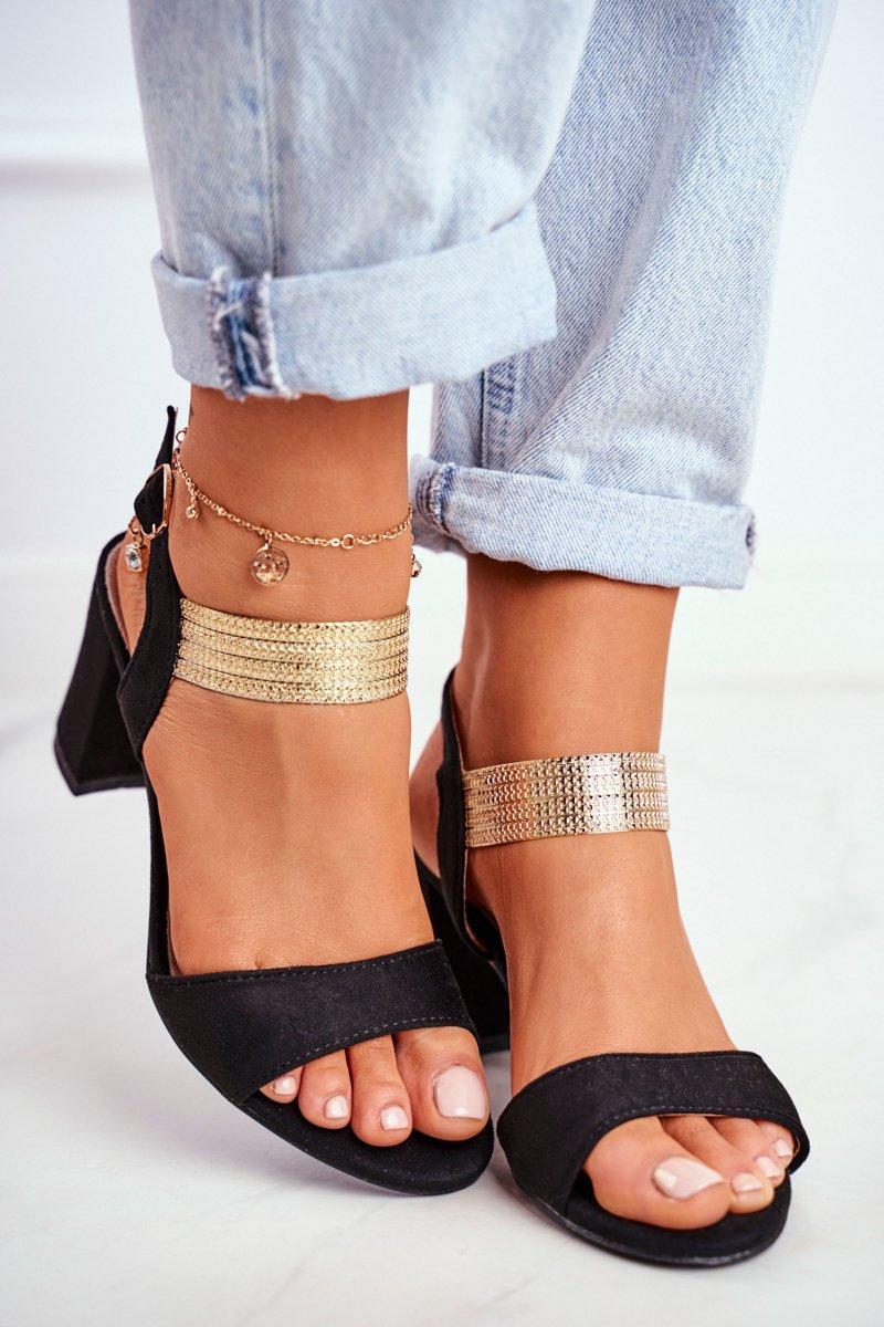 Step In Style Enjoy Black Heeled Sandals
